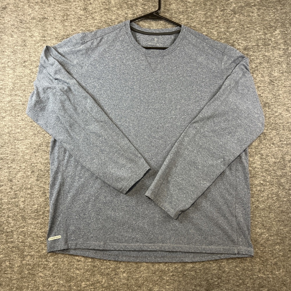 Free Country Mens 2XL Indigo Blue Long‎ Sleeve Crew Neck Micro-Tech Pullover